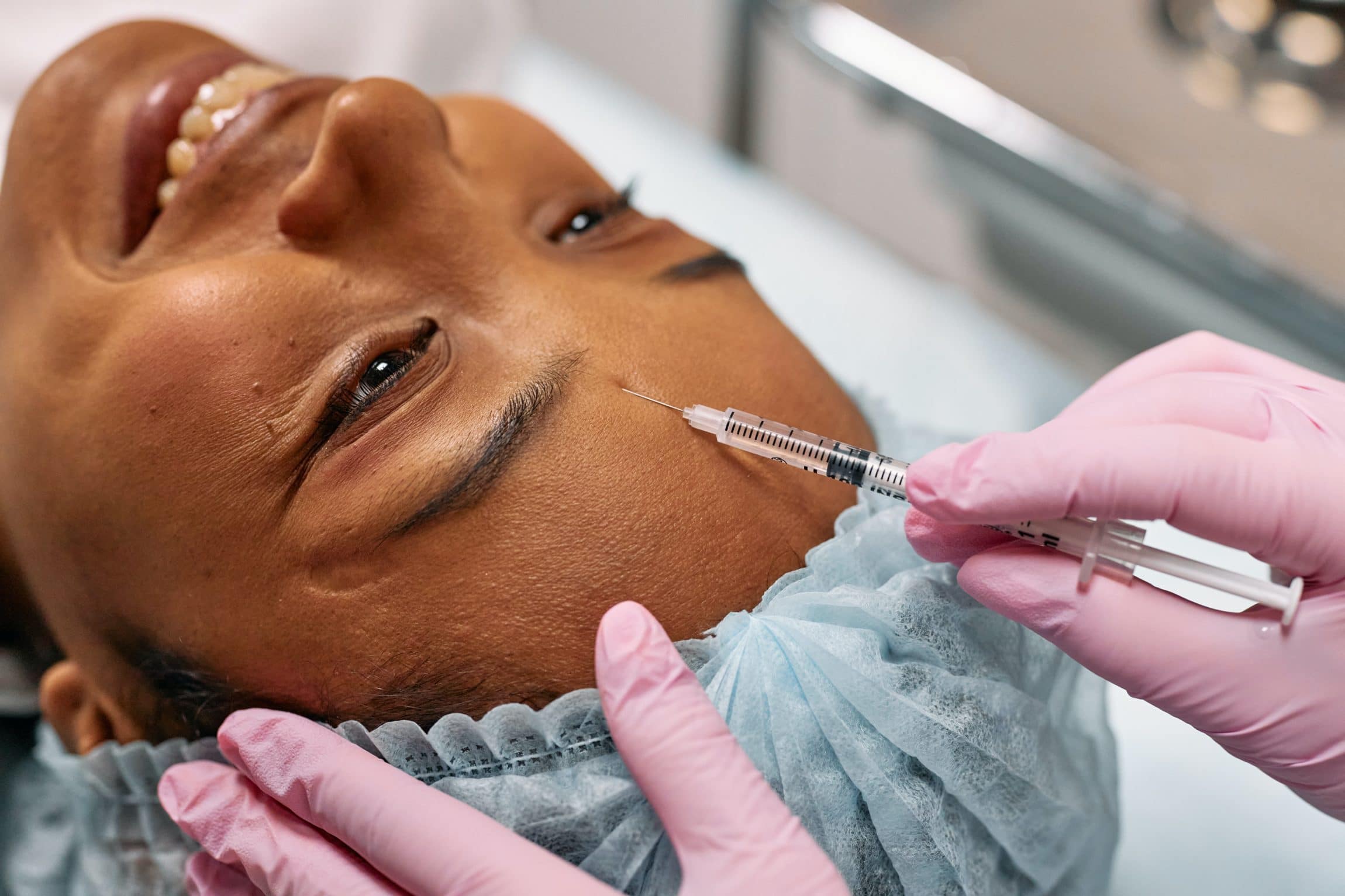 patient receiving injectable treatment